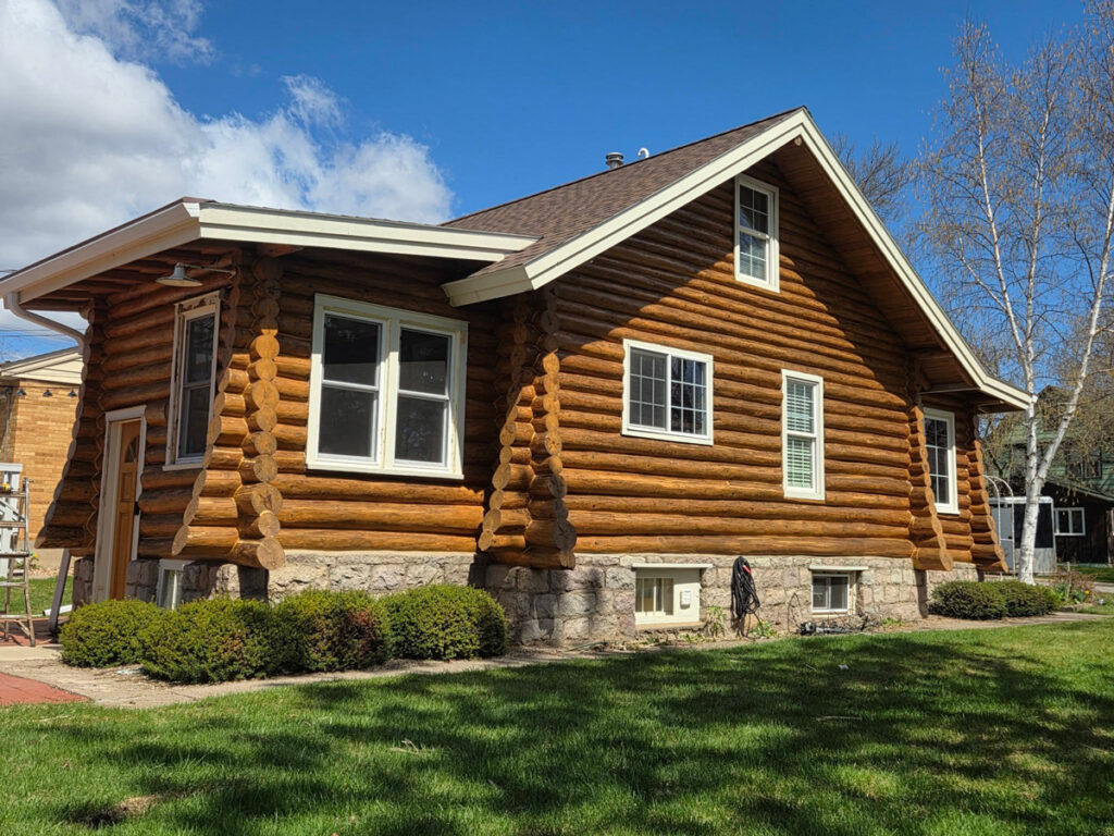 Log Home Restoration Project, Little House in Gilbert, Minnesota