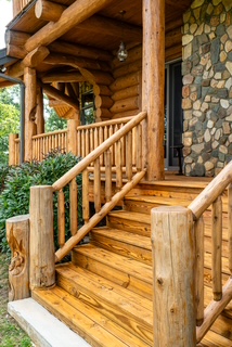 Pro Property Services Villari Log Home Stairs